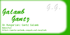 galamb gantz business card